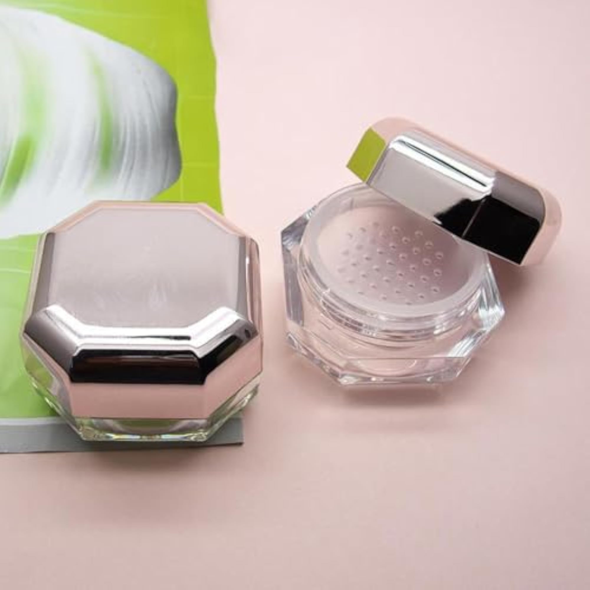 6x8 ML Reusable Loose Powder Container with Puff and Net Sifter